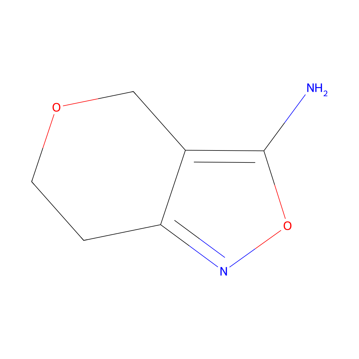 4H,6H,7H-pyrano[4,3-c][1,2]oxazol-3-amine molecular structure, CAS 1537462-54-6