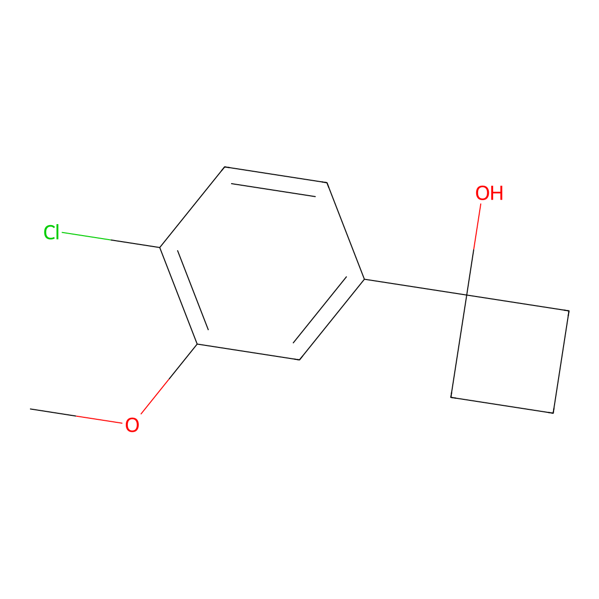 1-(4-Chloro-3-methoxyphenyl)cyclobutanol molecular structure, CAS 1537462-66-0