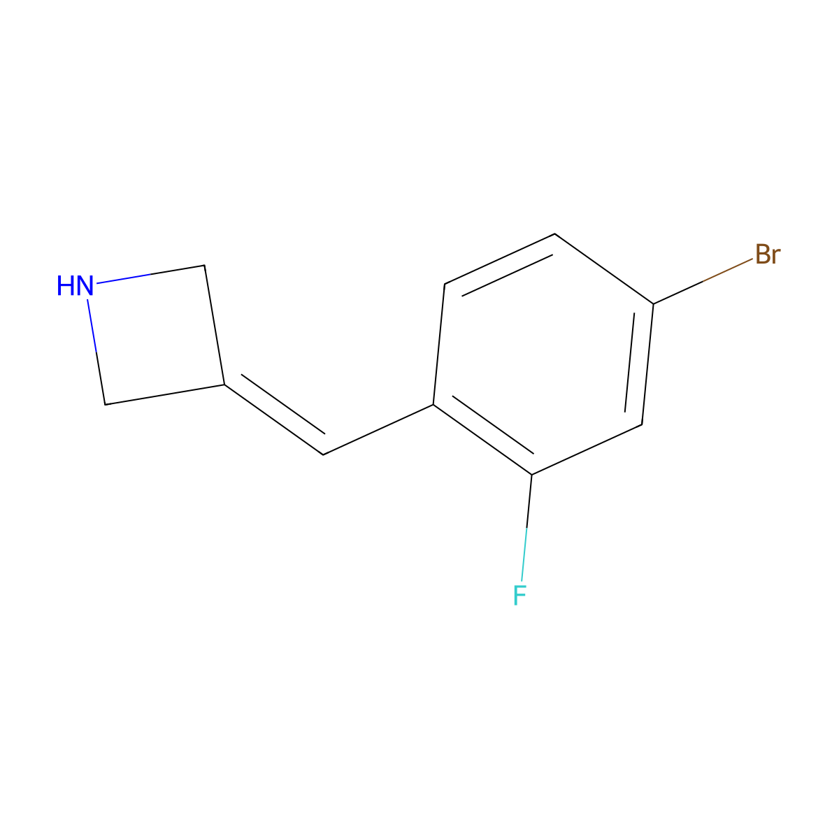 3-(4-Bromo-2-fluorobenzylidene)azetidine molecular structure, CAS 1537465-98-7