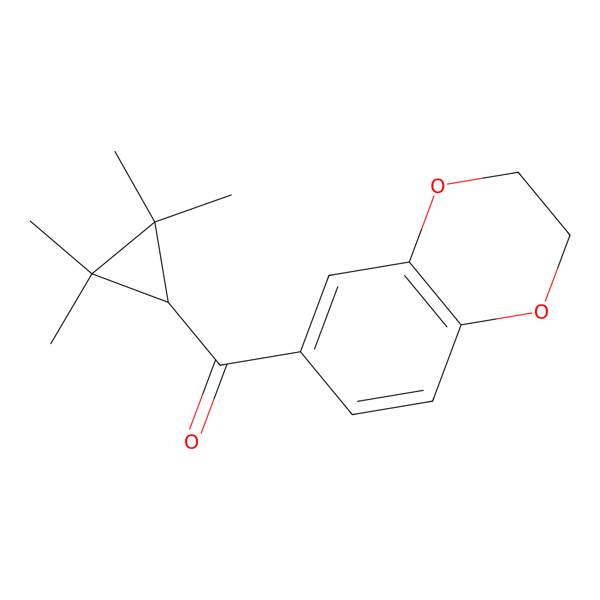 (2,3-Dihydro-1,4-benzodioxin-6-yl)(2,2,3,3-tetramethylcyclopropyl)methanone molecular structure, CAS 1537466-88-8