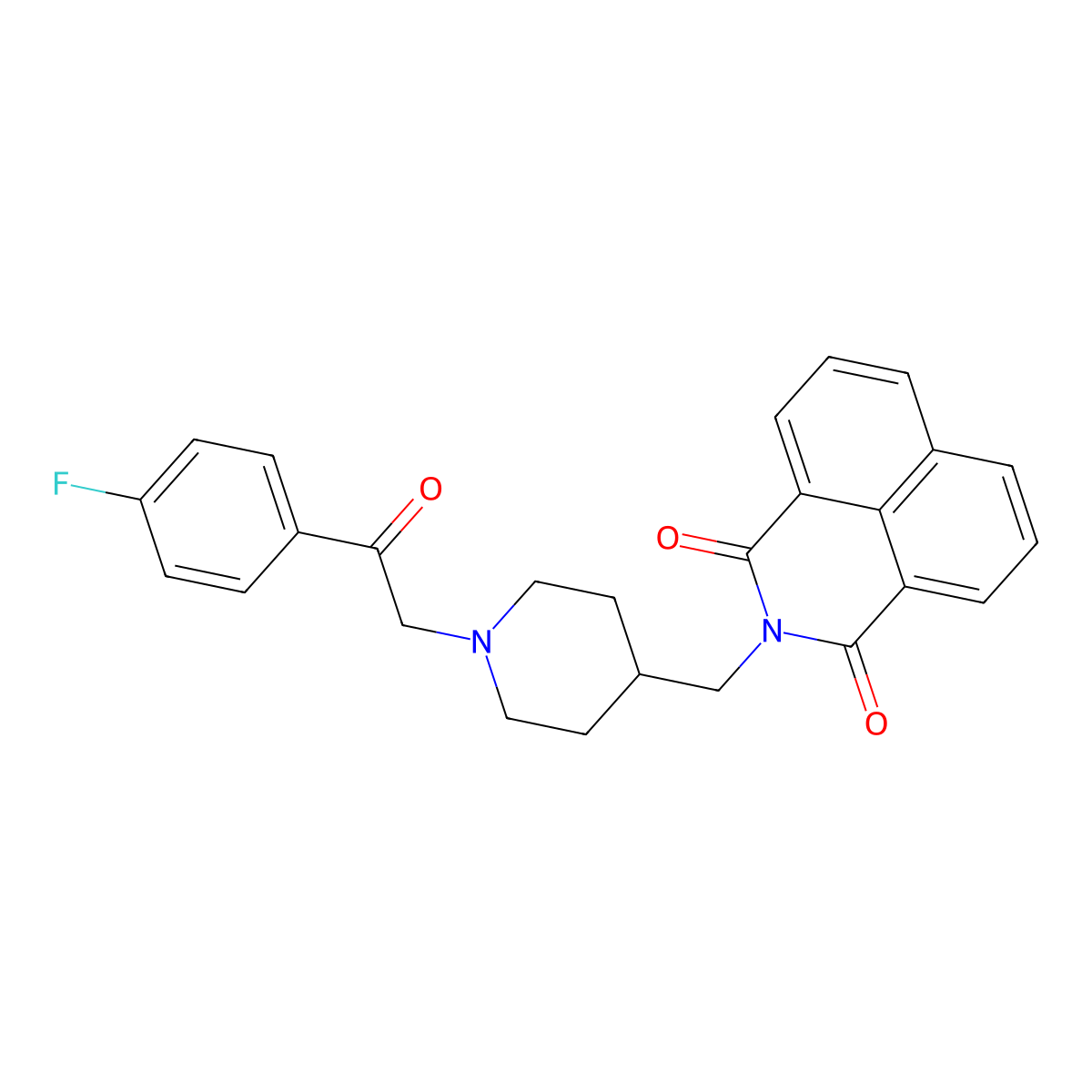 2-((1-(2-(4-Fluorophenyl)-2-oxoethyl)-4-piperidinyl)methyl)-1H-benz(de)isoquinoline-1,3(2H)-dione molecular structure, CAS 153747-22-9