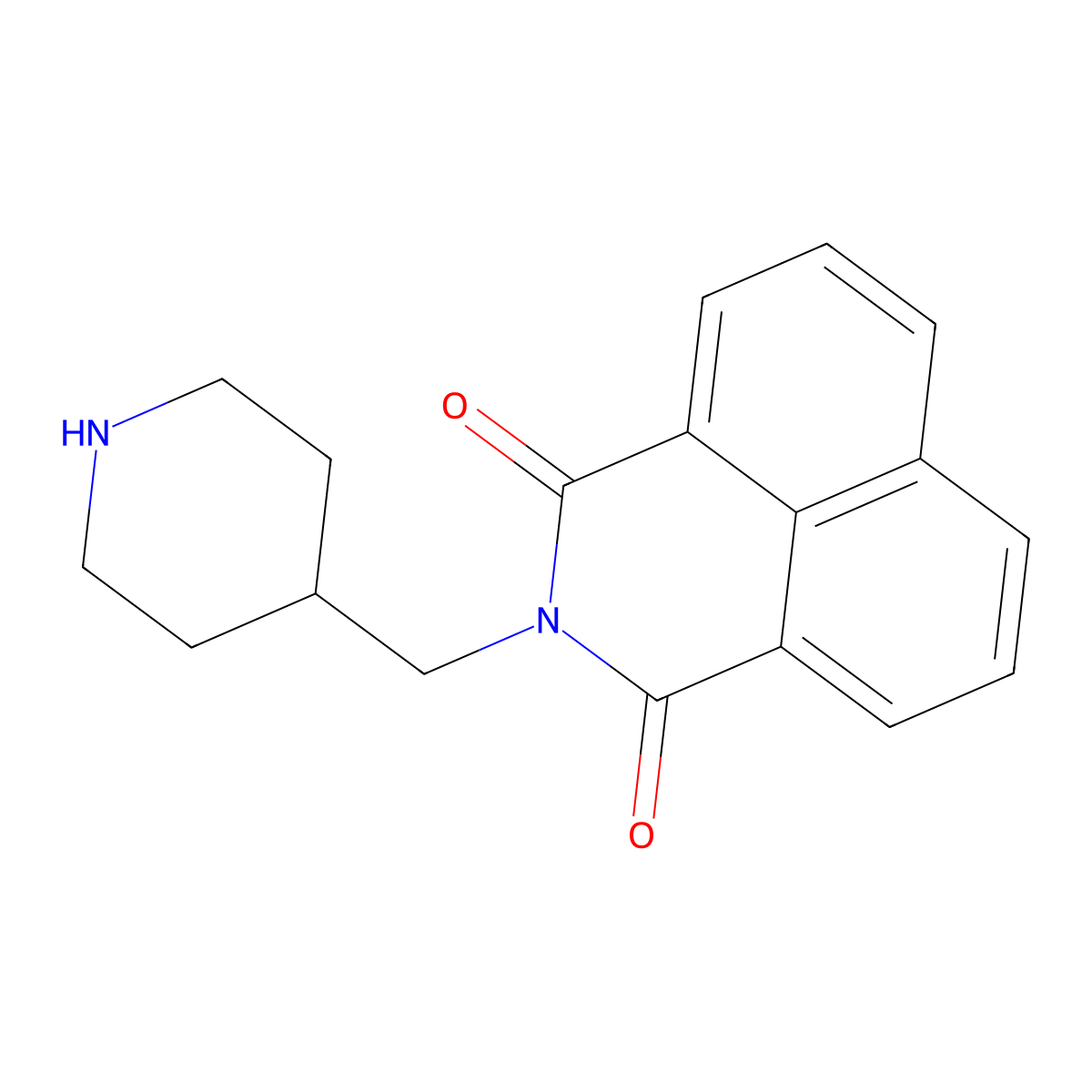 2-(Piperidin-4-ylmethyl)benzo[de]isoquinoline-1,3-dione molecular structure, CAS 153747-23-0