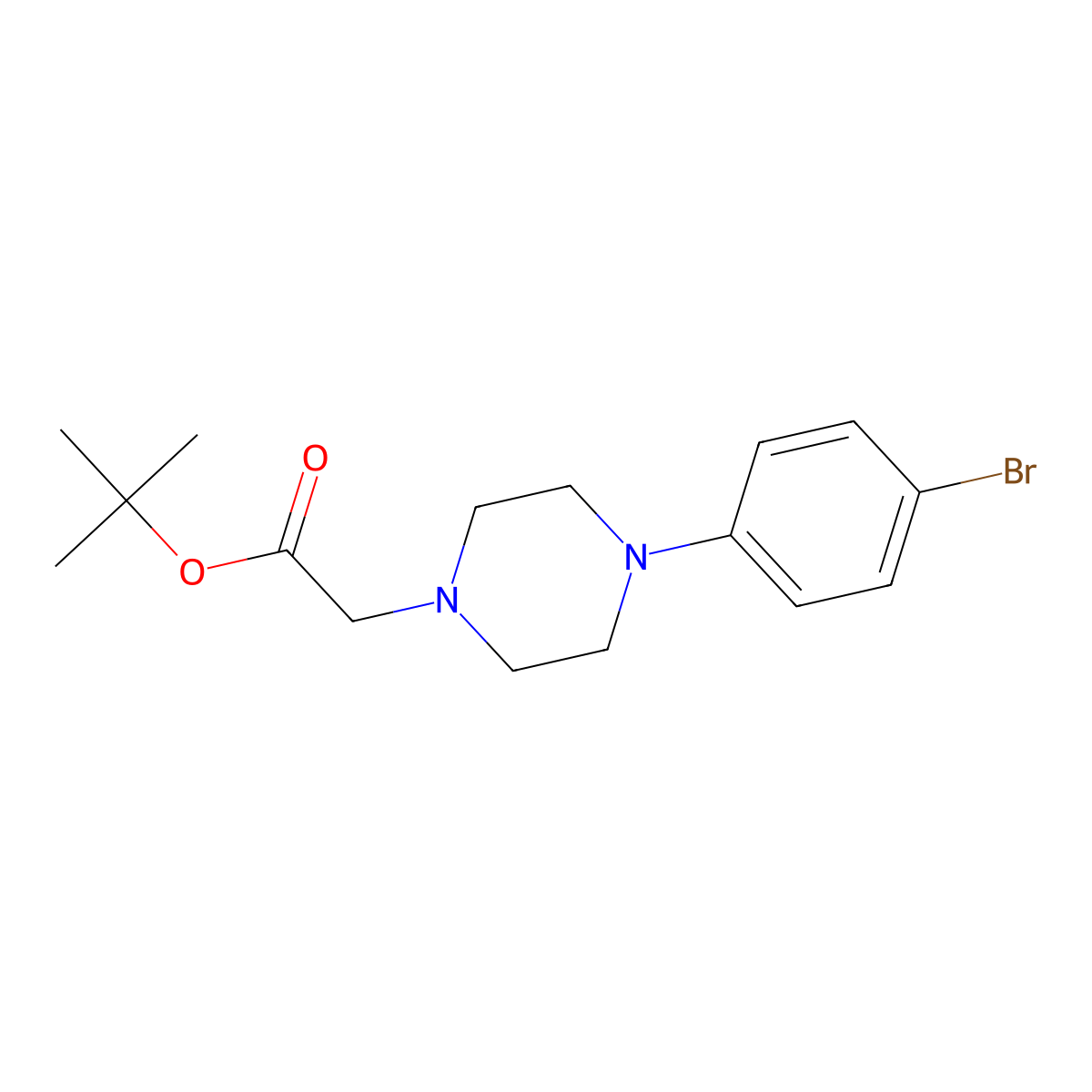 [4-(4-Bromo-phenyl)-piperazin-1-yl]-acetic acid tert-butyl ester molecular structure, CAS 153747-34-3
