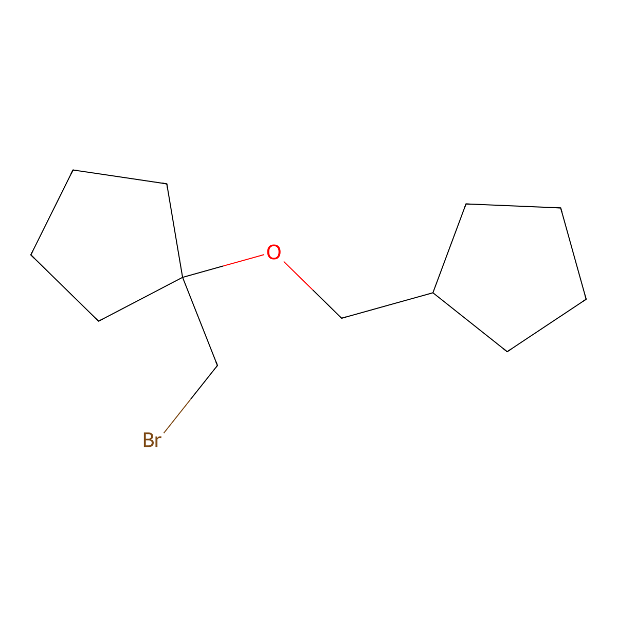 1-(Bromomethyl)-1-(cyclopentylmethoxy)cyclopentane molecular structure, CAS 1537477-16-9