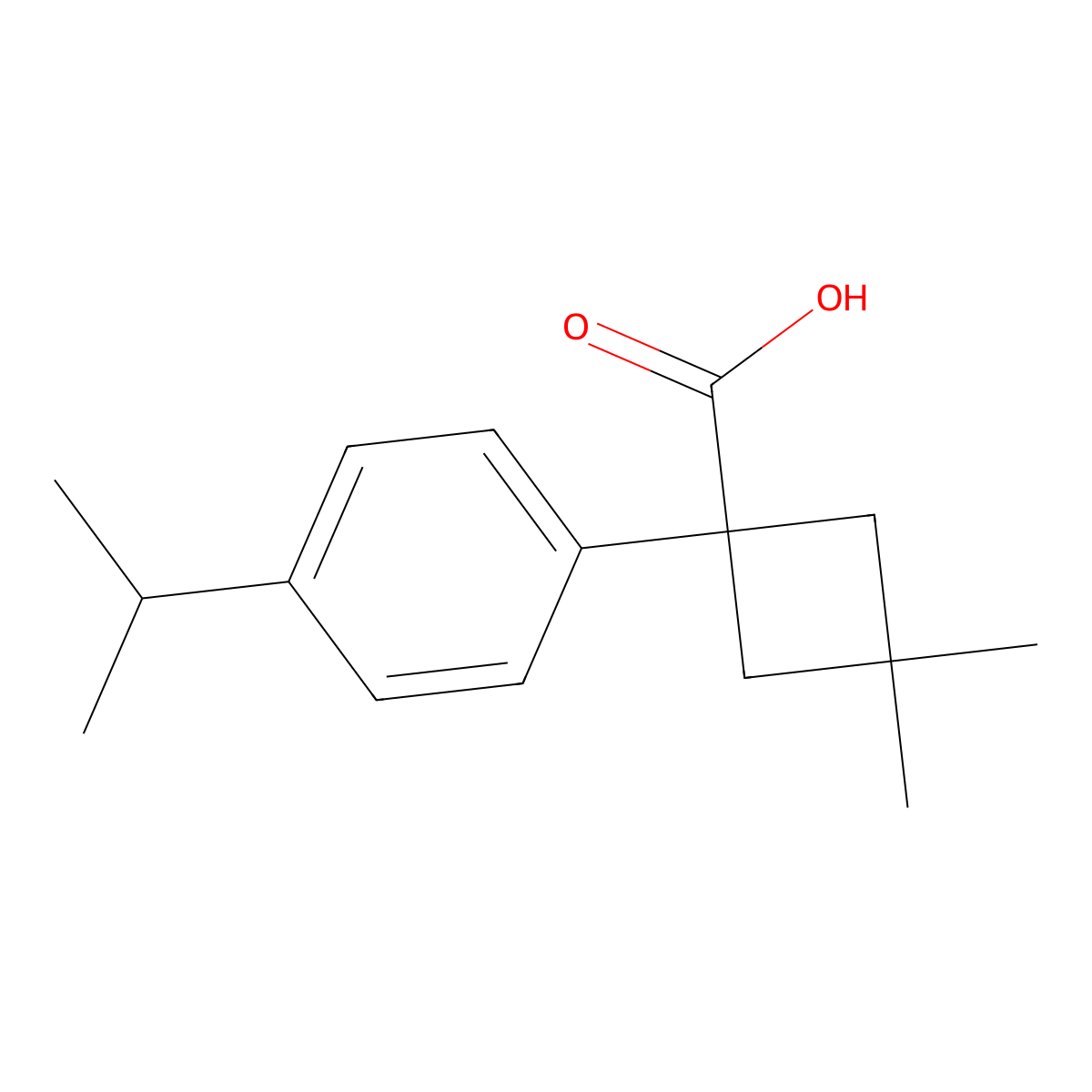 3,3-Dimethyl-1-[4-(propan-2-yl)phenyl]cyclobutane-1-carboxylic acid molecular structure, CAS 1537484-83-5