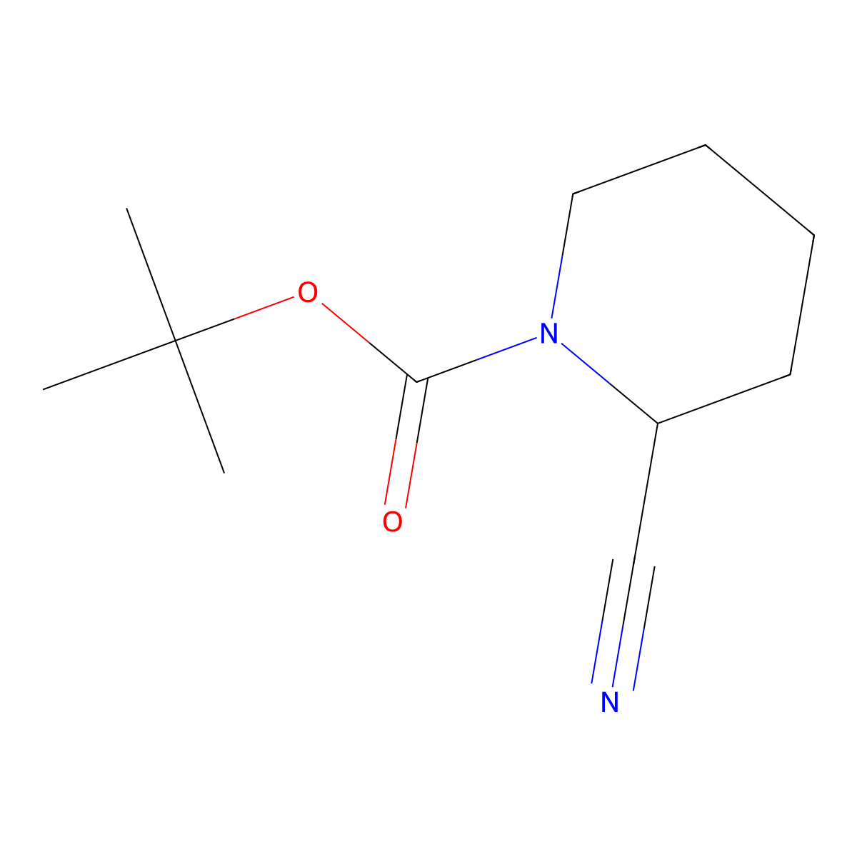 Tert-butyl 2-cyanopiperidine-1-carboxylate molecular structure, CAS 153749-89-4