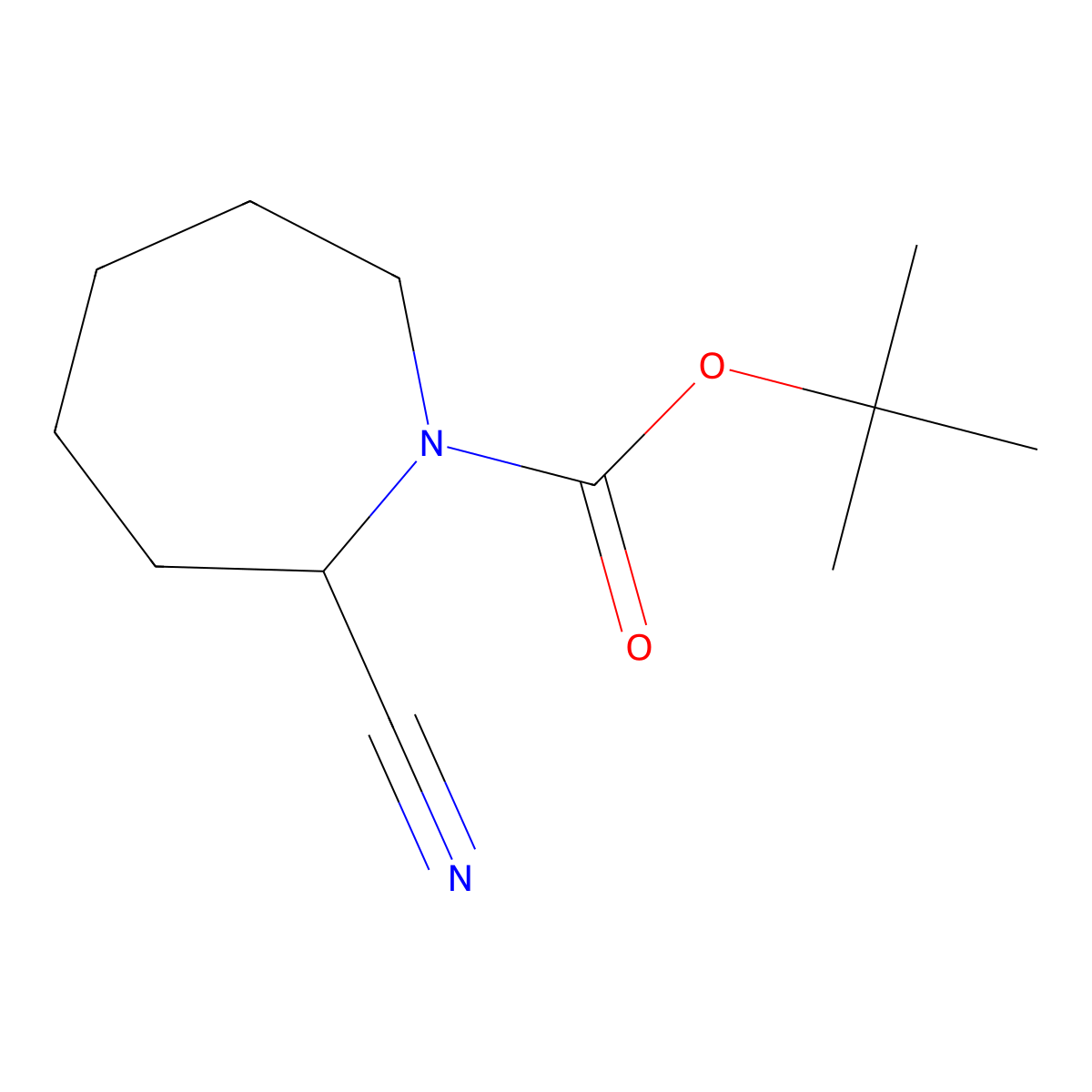 Tert-butyl 2-cyanoazepane-1-carboxylate molecular structure, CAS 153749-93-0