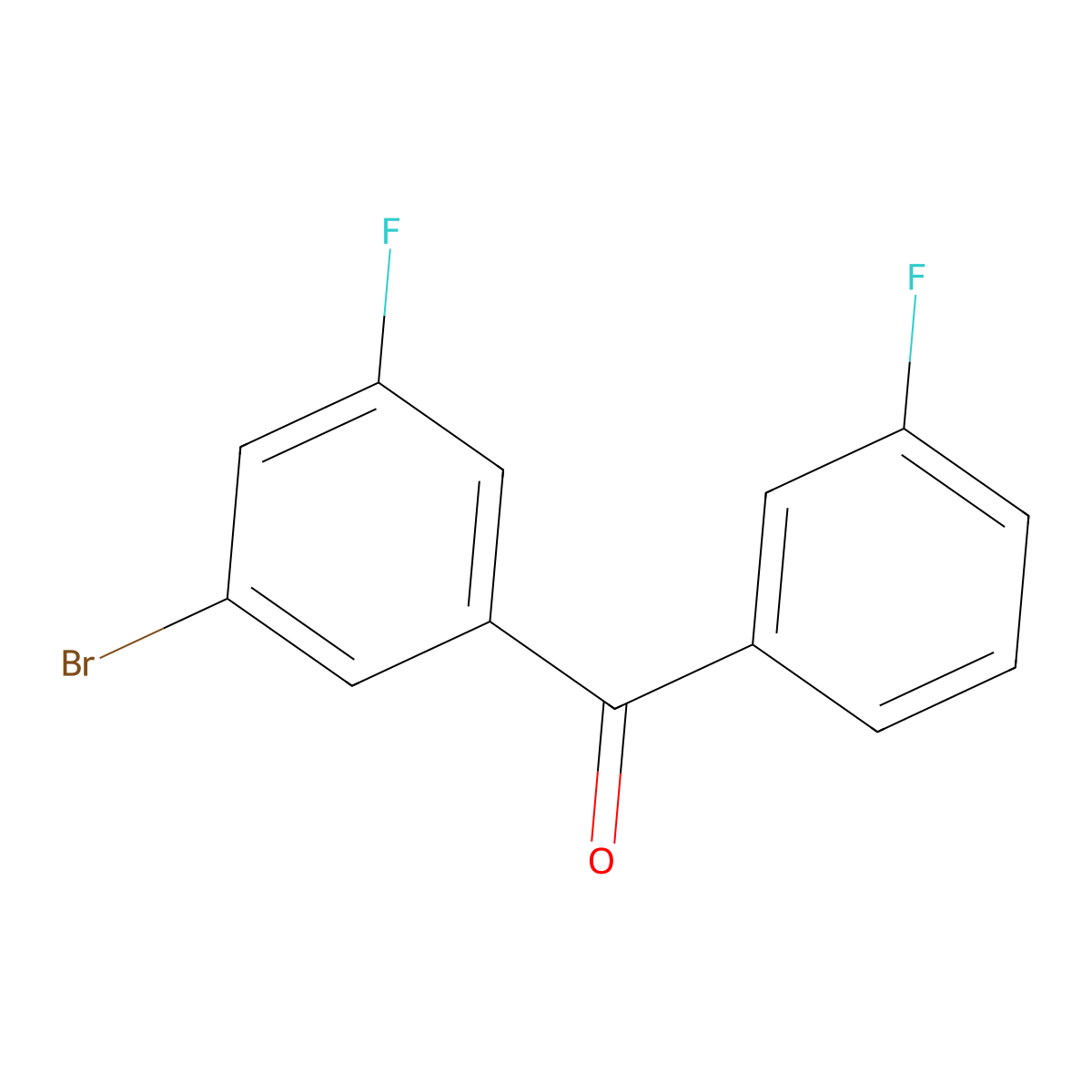 (3-Bromo-5-fluorophenyl)(3-fluorophenyl)methanone molecular structure, CAS 1537494-14-6