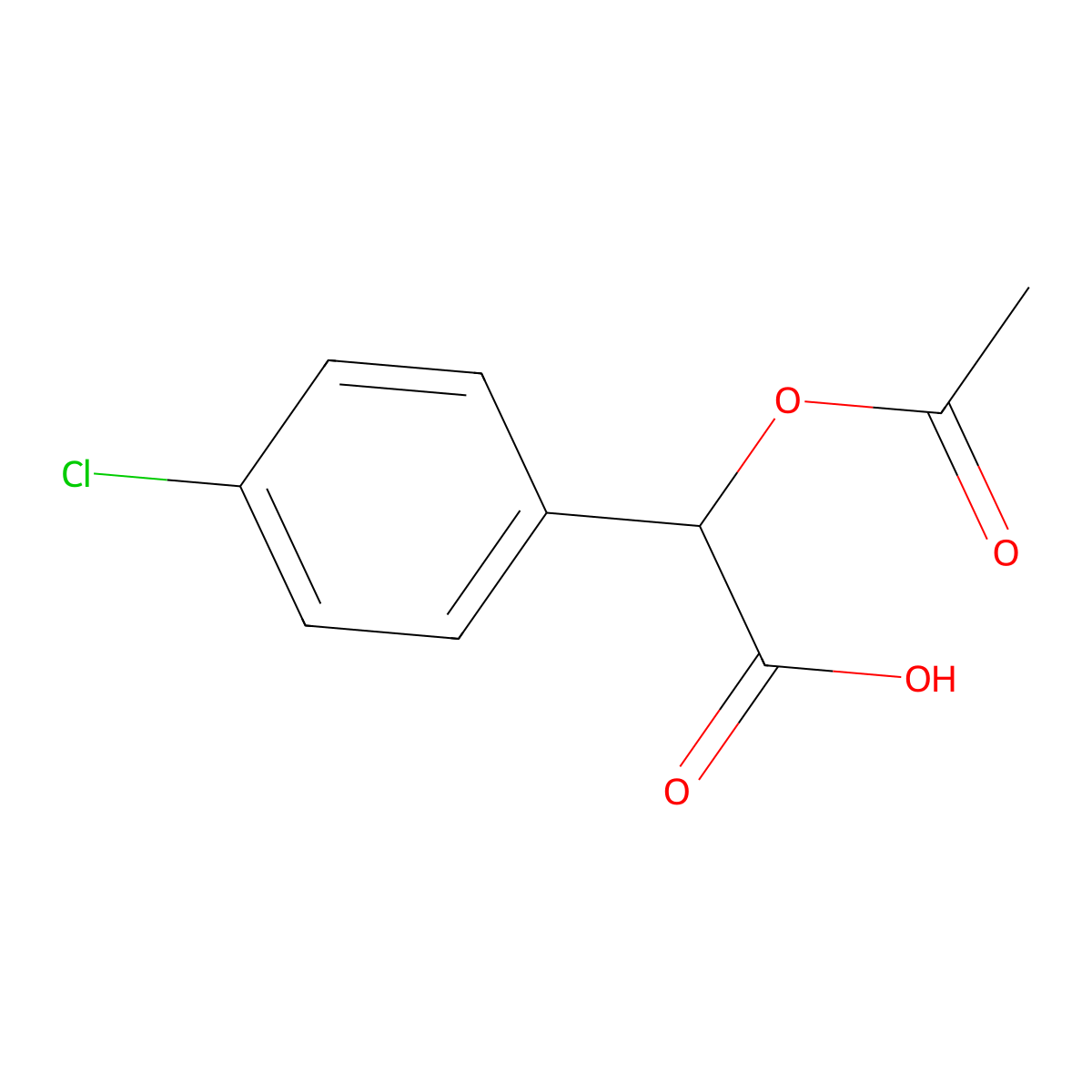 2-Acetoxy-2-(4-chlorophenyl)acetic acid molecular structure, CAS 153750-10-8