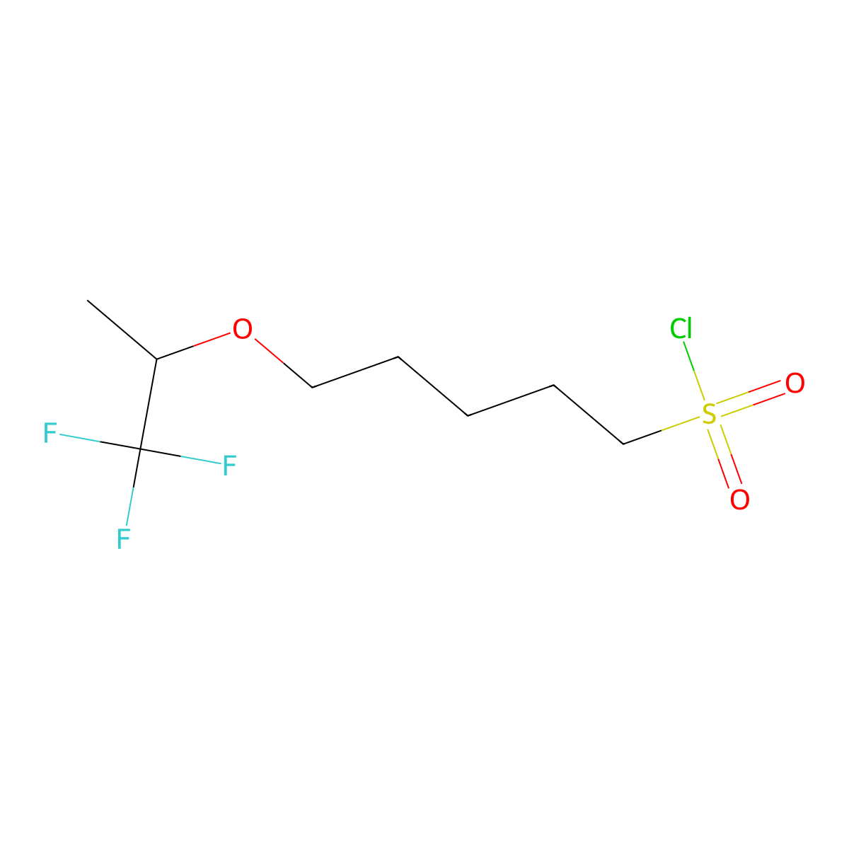 5-((1,1,1-Trifluoropropan-2-yl)oxy)pentane-1-sulfonyl chloride molecular structure, CAS 1537504-37-2