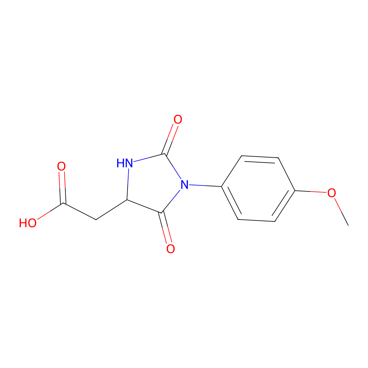 [1-(4-Methoxyphenyl)-2,5-dioxoimidazolidin-4-yl]acetic acid molecular structure, CAS 1537512-52-9