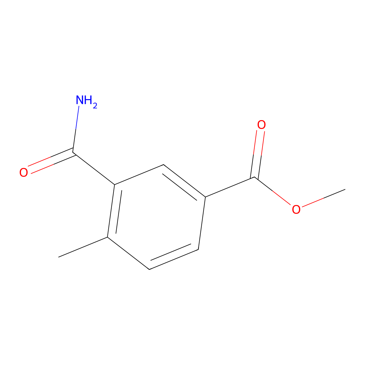 Methyl 3-carbamoyl-4-methylbenzoate molecular structure, CAS 1537515-91-5