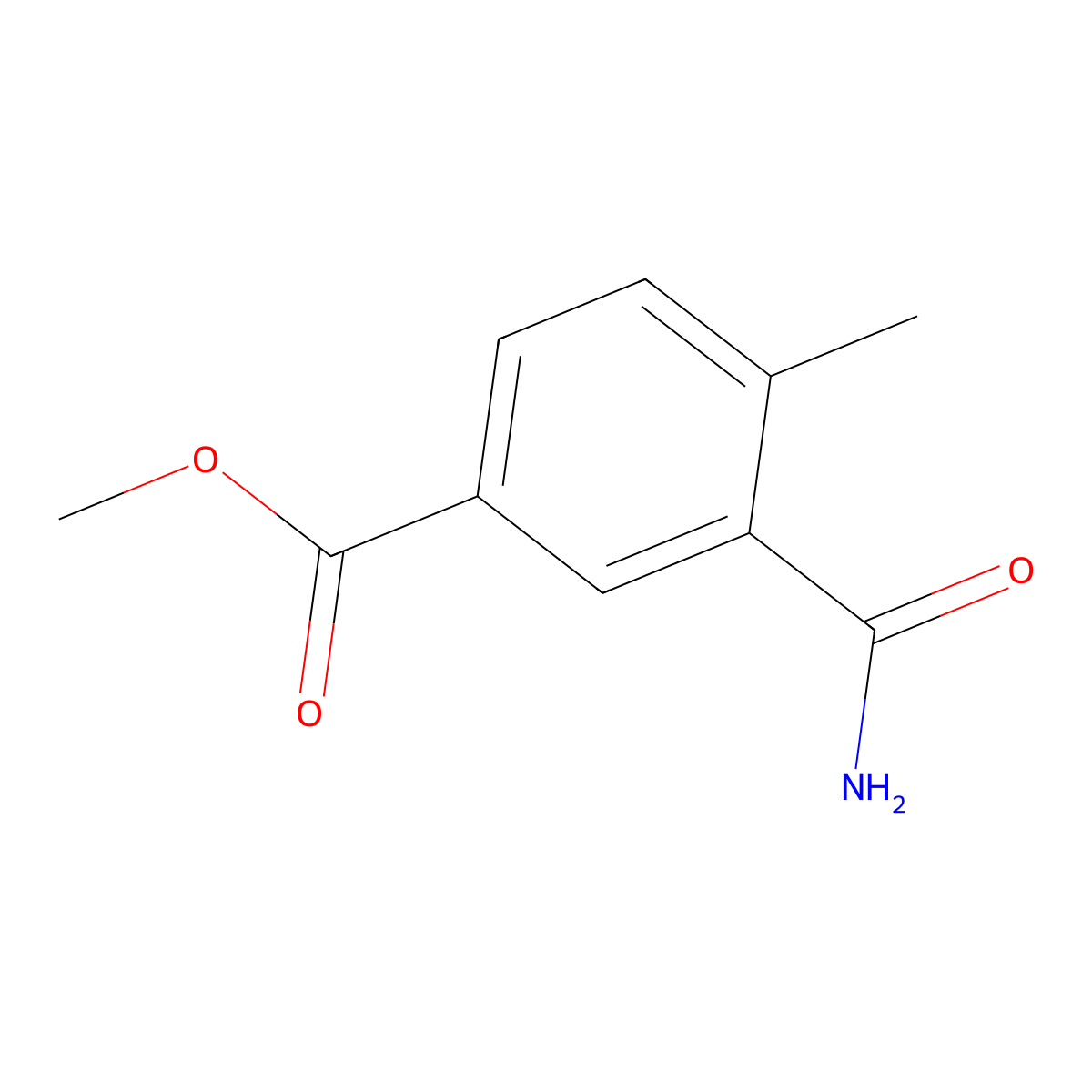 Methyl 3-carbamoyl-4-methylbenzoate molecular structure, CAS 1537515-91-5