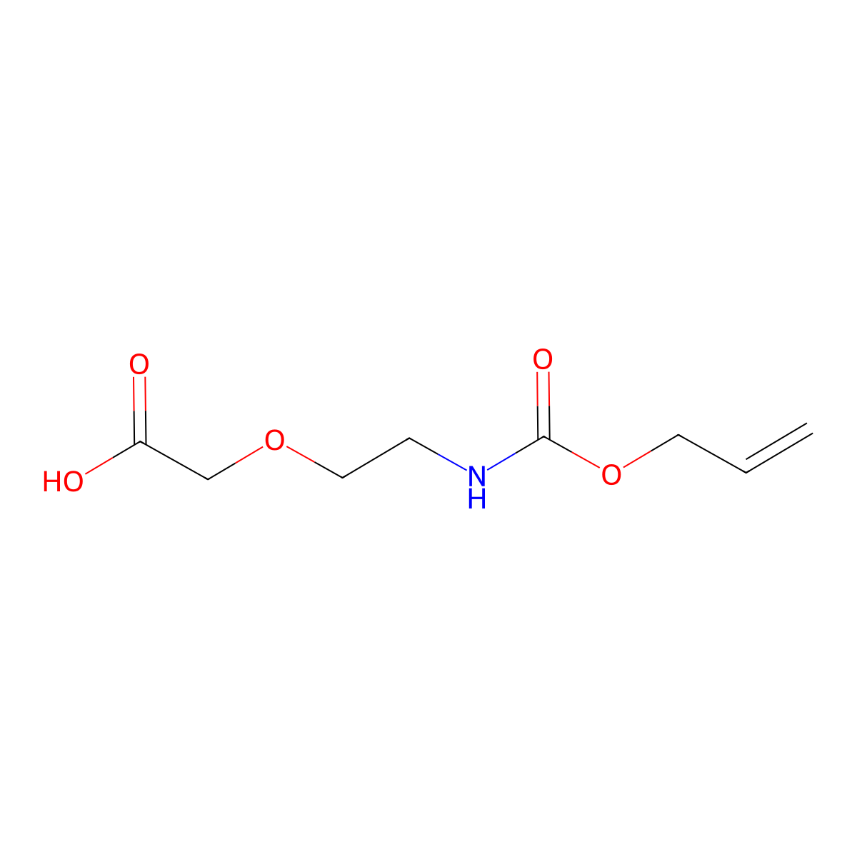 2-(2-{[(Prop-2-en-1-yloxy)carbonyl]amino}ethoxy)acetic acid molecular structure, CAS 1537532-18-5