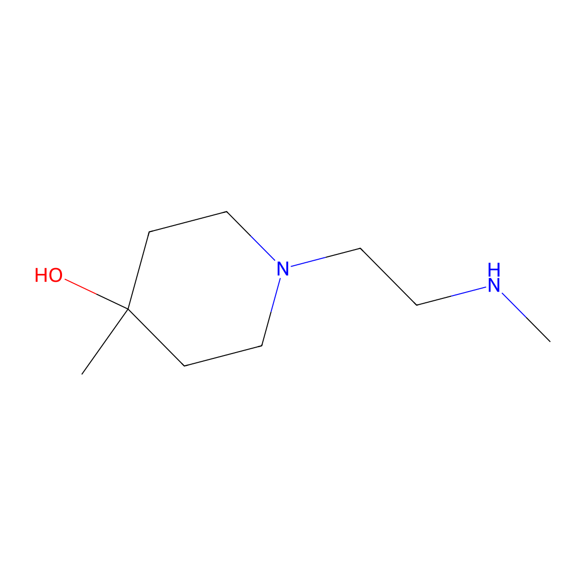 4-Methyl-1-[2-(methylamino)ethyl]piperidin-4-ol molecular structure, CAS 1537533-88-2