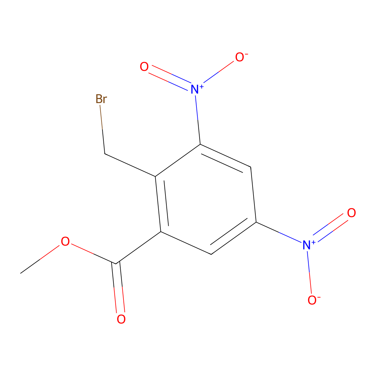 Methyl 2-(bromomethyl)-3,5-dinitrobenzoate molecular structure, CAS 153754-31-5