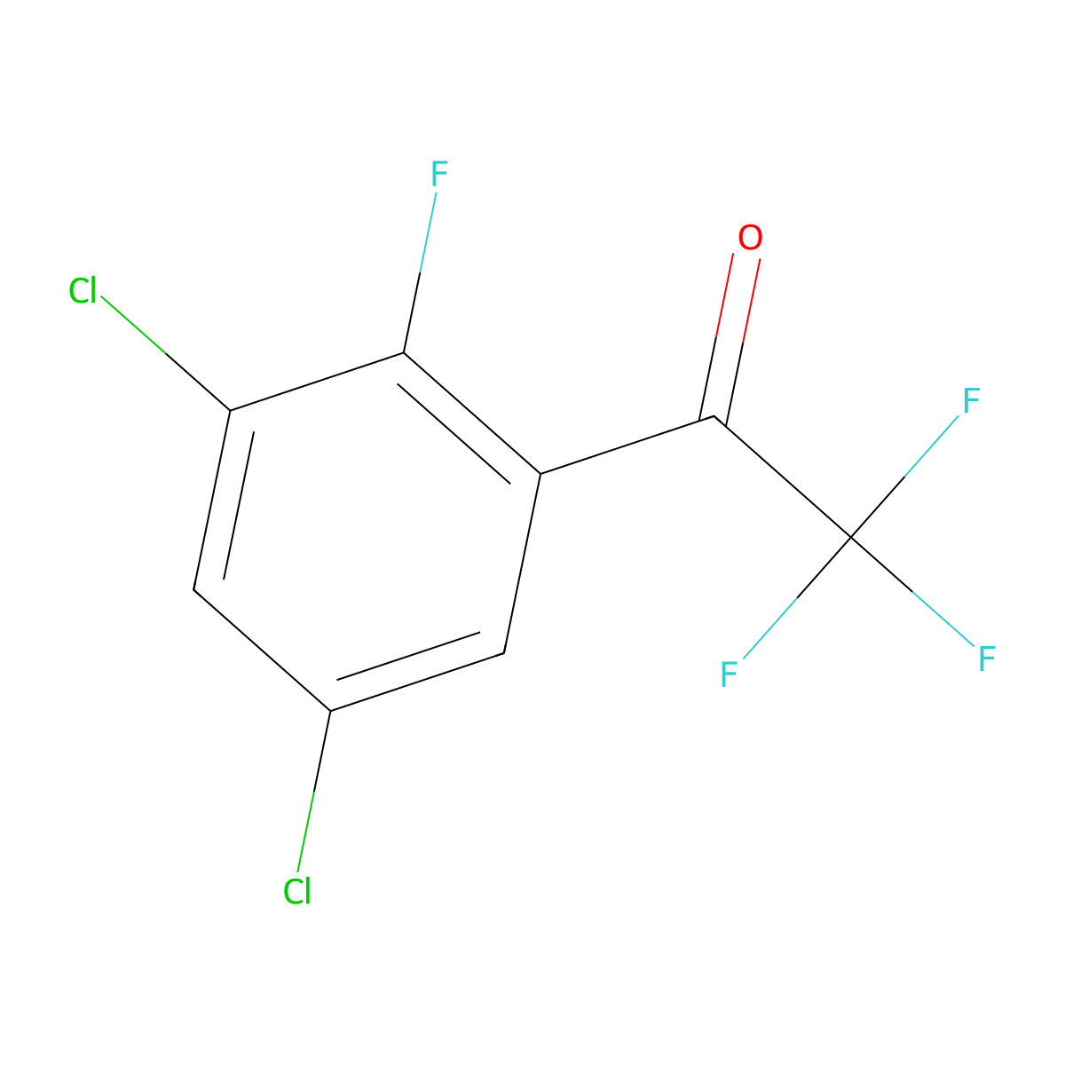 1-(3,5-Dichloro-2-fluorophenyl)-2,2,2-trifluoroethanone molecular structure, CAS 1537542-53-2