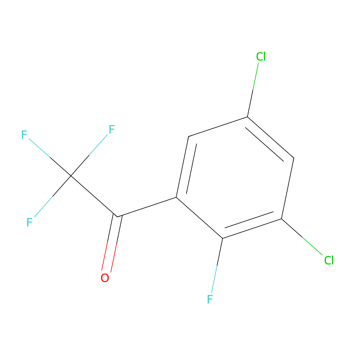 1-(3,5-Dichloro-2-fluorophenyl)-2,2,2-trifluoroethanone molecular structure, CAS 1537542-53-2