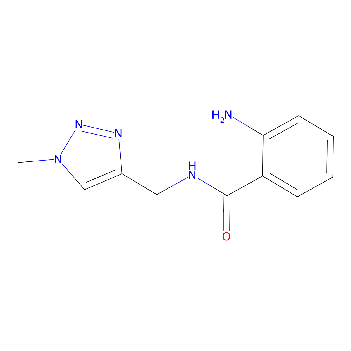 2-amino-N-[(1-methyl-1H-1,2,3-triazol-4-yl)methyl]benzamide molecular structure, CAS 1537553-16-4