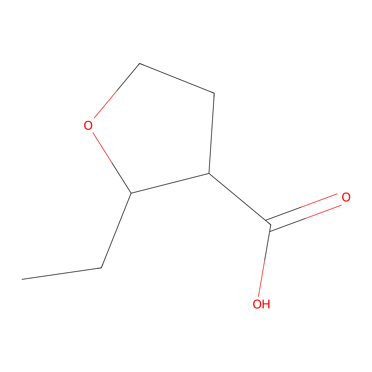 2-Ethyloxolane-3-carboxylic acid molecular structure, CAS 153756-61-7