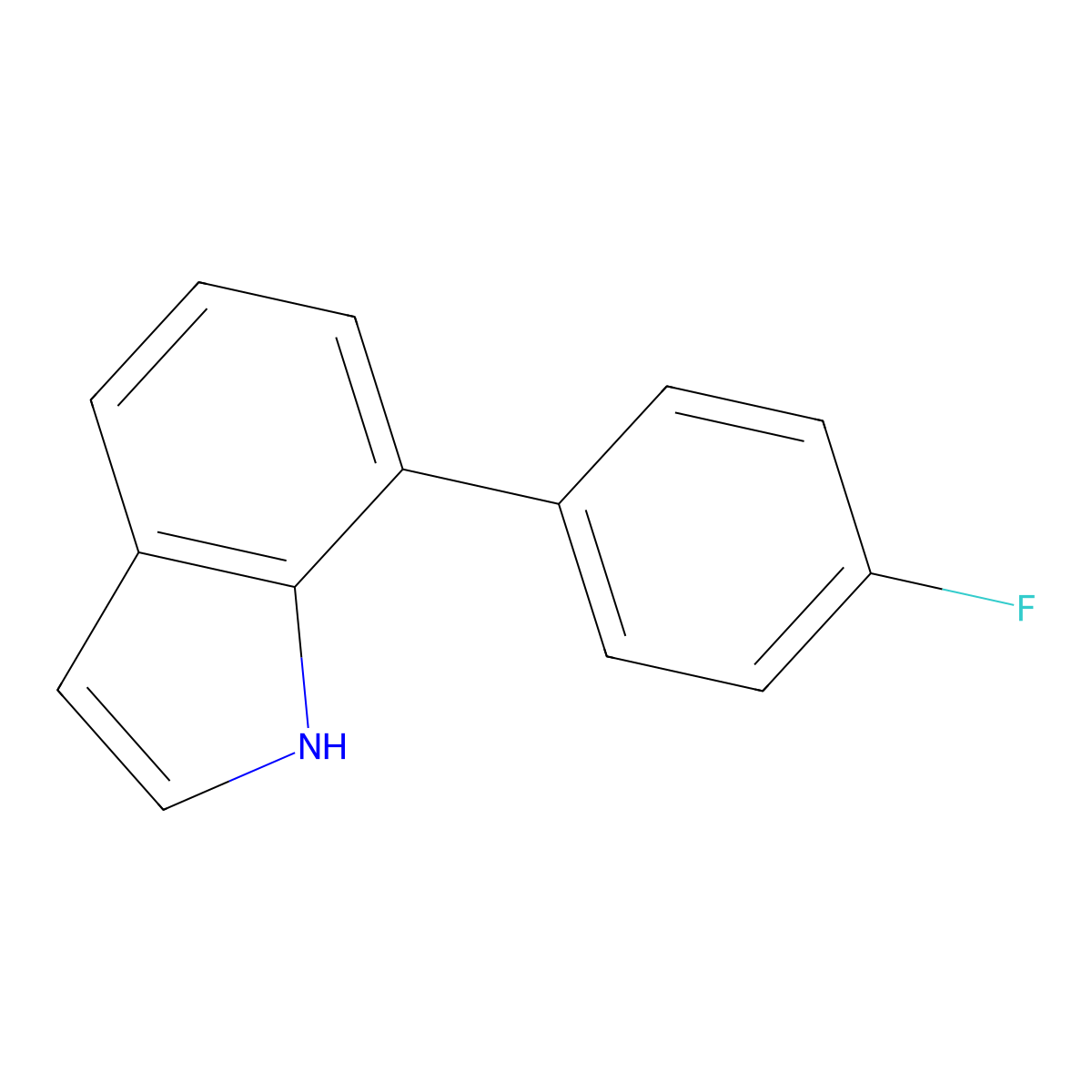 7-(4-fluorophenyl)-1H-indole molecular structure, CAS 153758-21-5