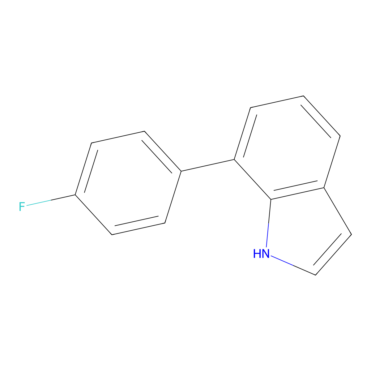 7-(4-fluorophenyl)-1H-indole molecular structure, CAS 153758-21-5