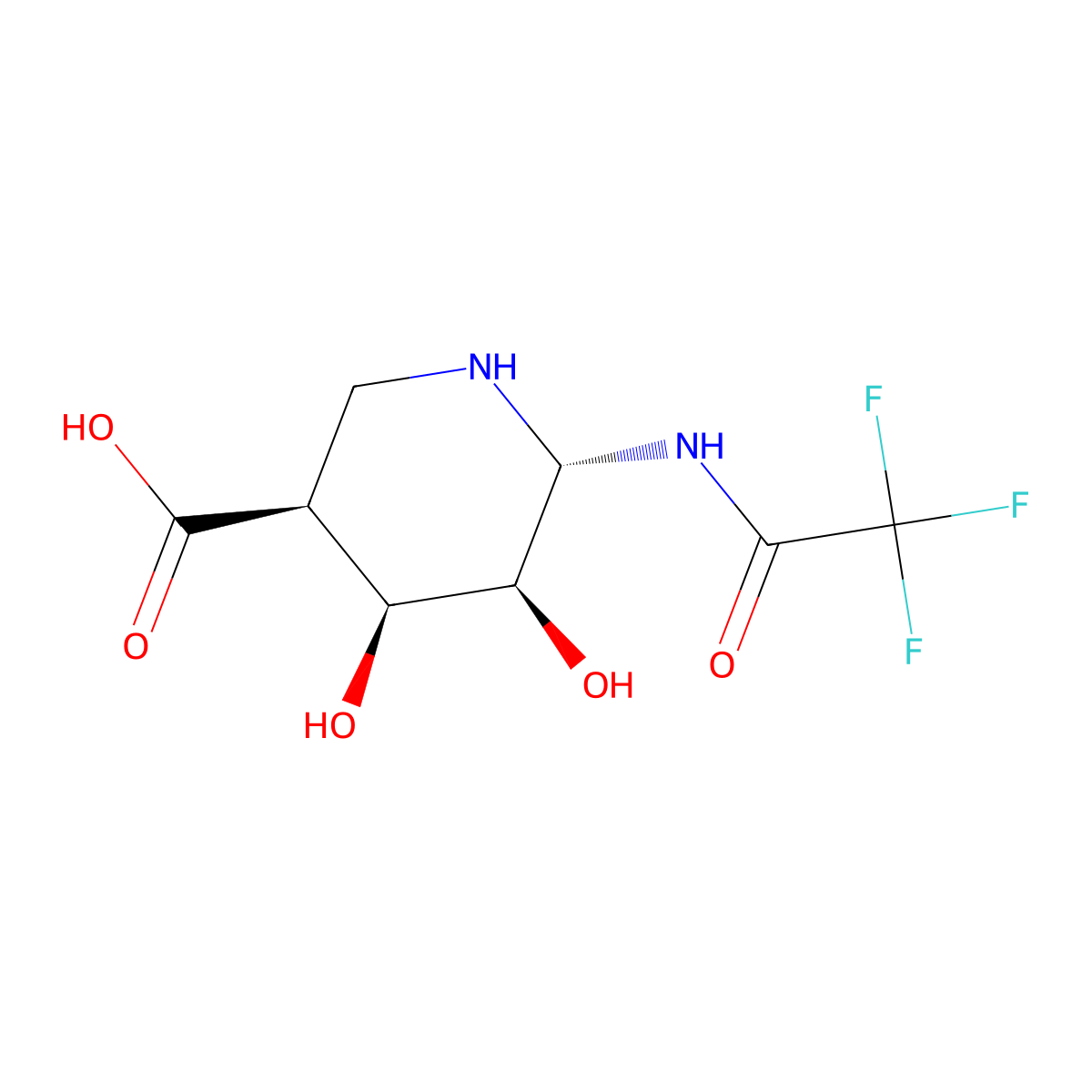6-(Trifluoroacetamido)-4,5-dihydroxypiperidine-3-carboxylic acid molecular structure, CAS 153758-25-9
