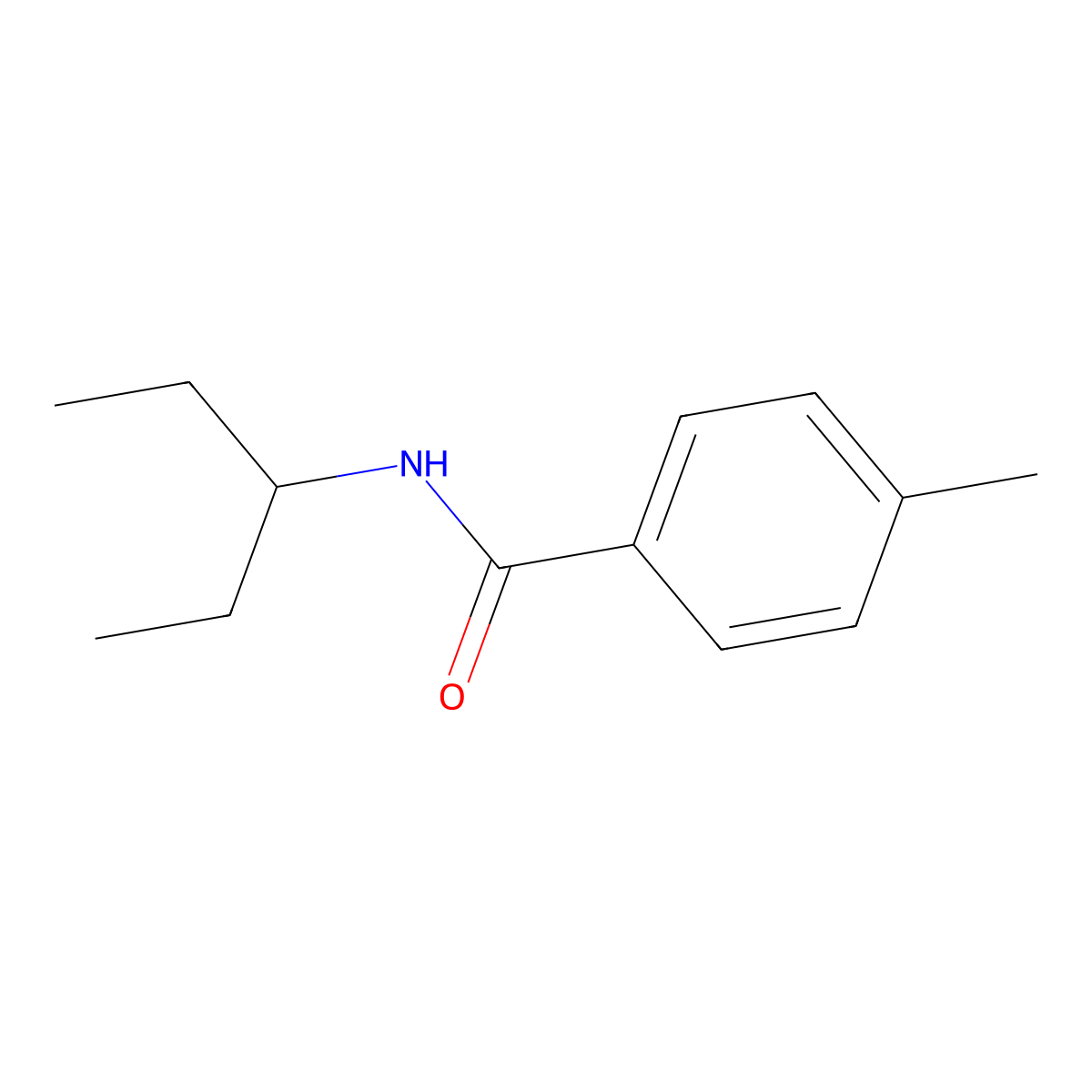 N-(1-Ethylpropyl)-4-methylbenzamide molecular structure, CAS 153758-35-1