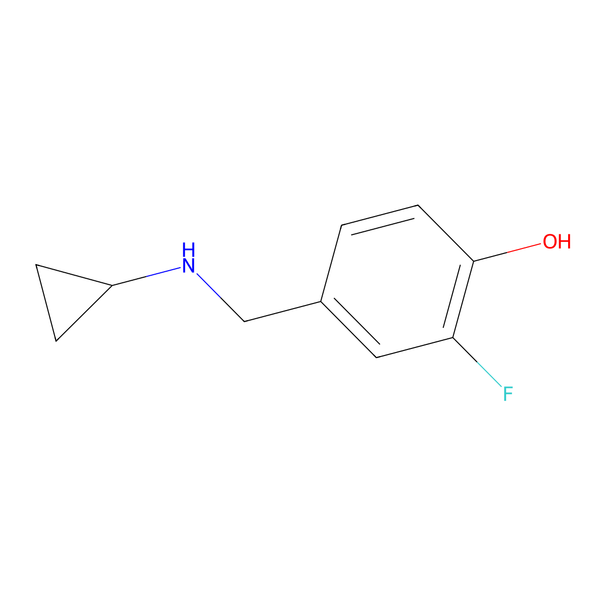 4-((Cyclopropylamino)methyl)-2-fluorophenol molecular structure, CAS 1537583-94-0