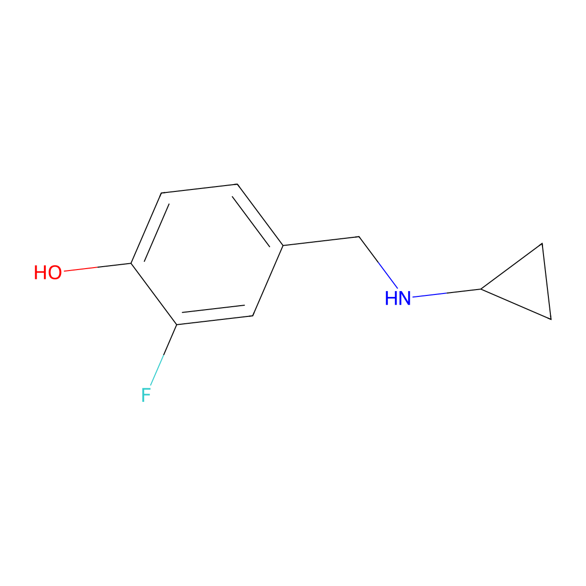 4-((Cyclopropylamino)methyl)-2-fluorophenol molecular structure, CAS 1537583-94-0