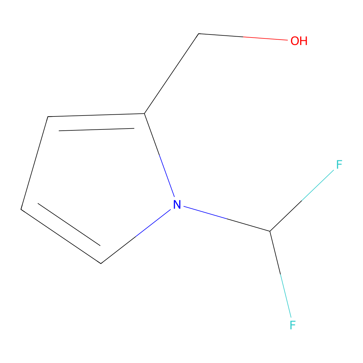 (1-(difluoromethyl)-1H-pyrrol-2-yl)methanol molecular structure, CAS 1537584-26-1