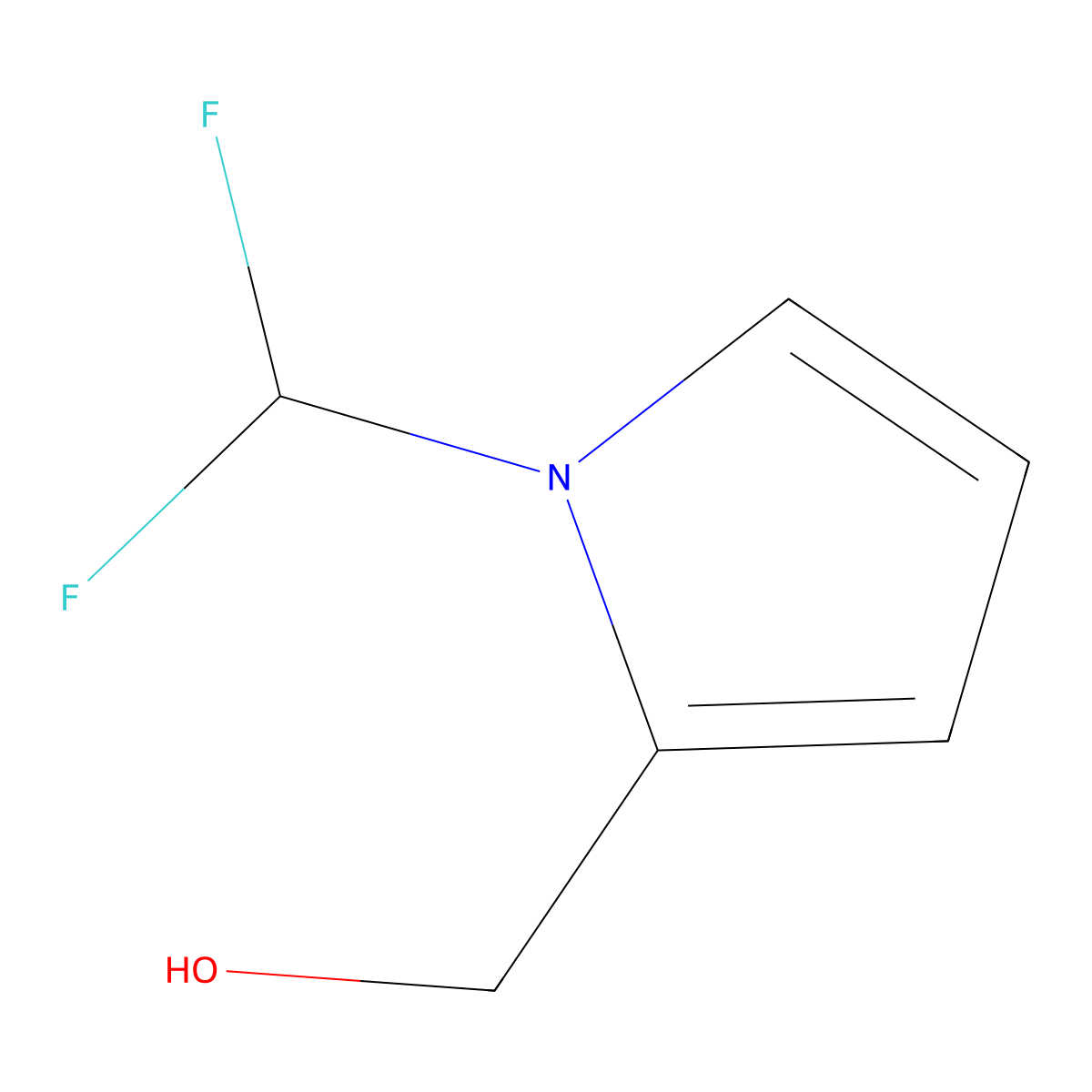 (1-(difluoromethyl)-1H-pyrrol-2-yl)methanol molecular structure, CAS 1537584-26-1