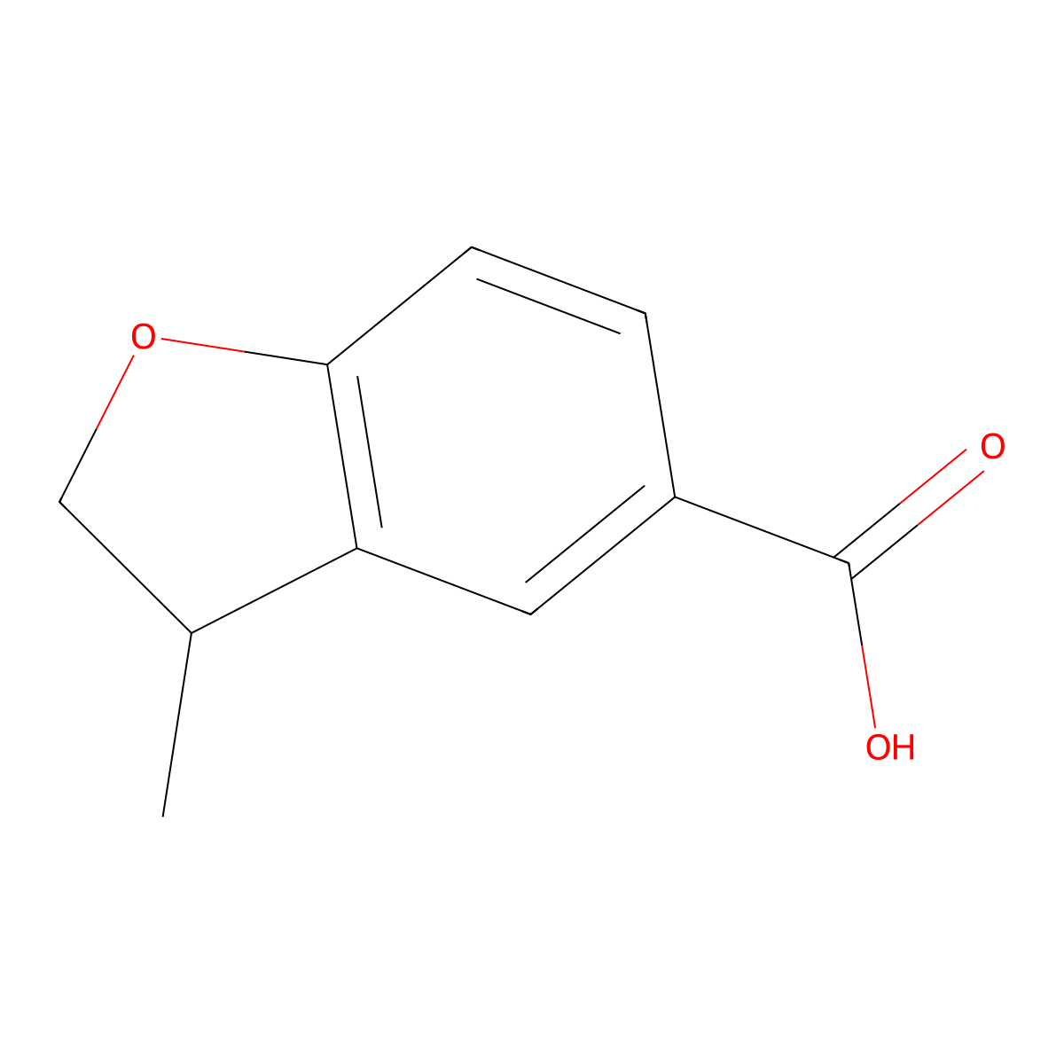 3-Methyl-2,3-dihydro-1-benzofuran-5-carboxylic acid molecular structure, CAS 1537587-70-4
