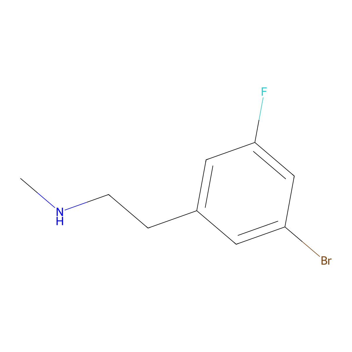 [2-(3-Bromo-5-fluorophenyl)ethyl](methyl)amine molecular structure, CAS 1537590-03-6