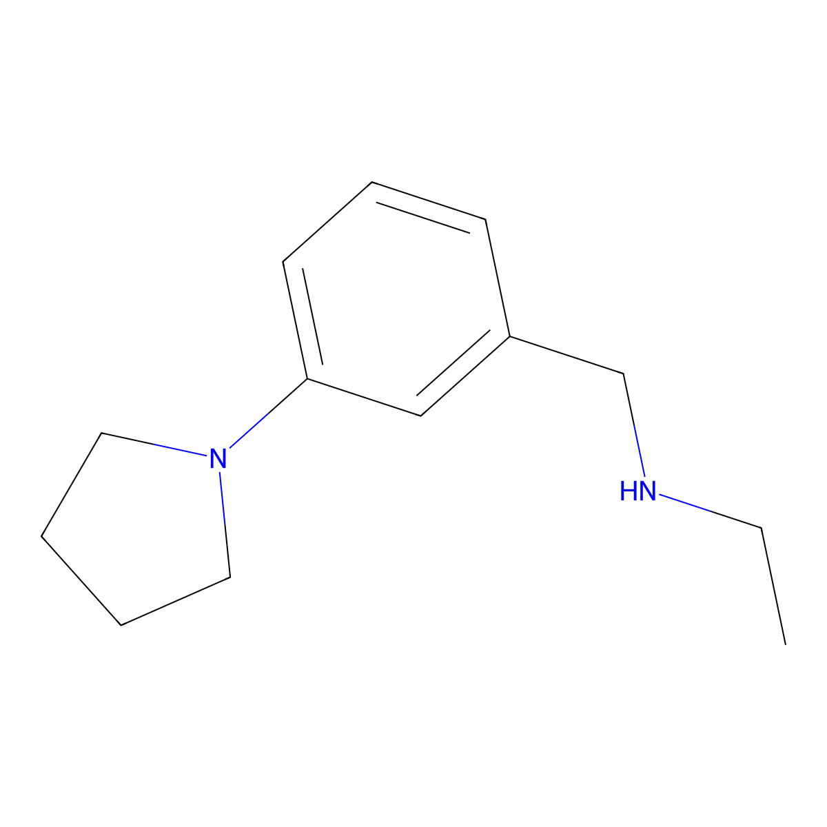 n-(3-(Pyrrolidin-1-yl)benzyl)ethanamine molecular structure, CAS 1537595-34-8