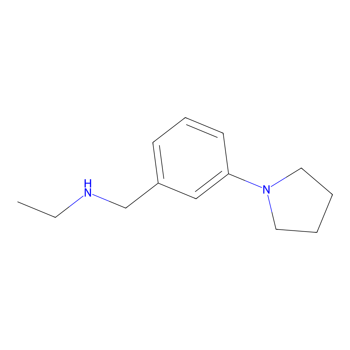 n-(3-(Pyrrolidin-1-yl)benzyl)ethanamine molecular structure, CAS 1537595-34-8