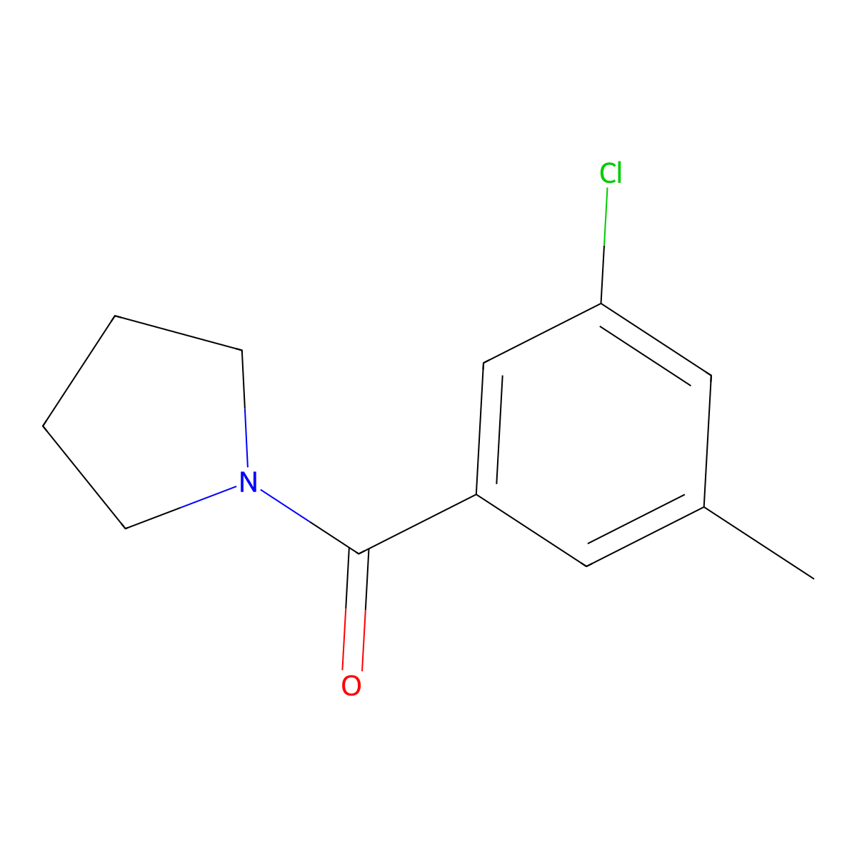 (3-Chloro-5-methylphenyl)(pyrrolidin-1-yl)methanone molecular structure, CAS 1537597-02-6
