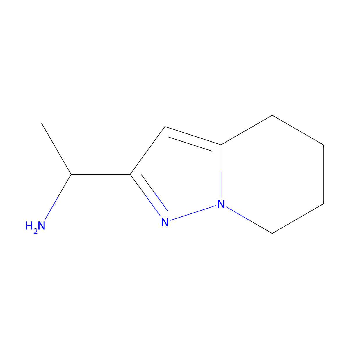 1-{4H,5H,6H,7H-pyrazolo[1,5-a]pyridin-2-yl}ethan-1-amine molecular structure, CAS 1537612-94-4
