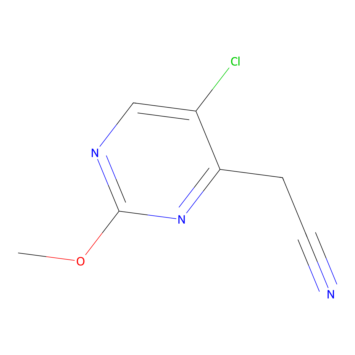 2-(5-Chloro-2-methoxypyrimidin-4-yl)acetonitrile molecular structure, CAS 1537618-65-7