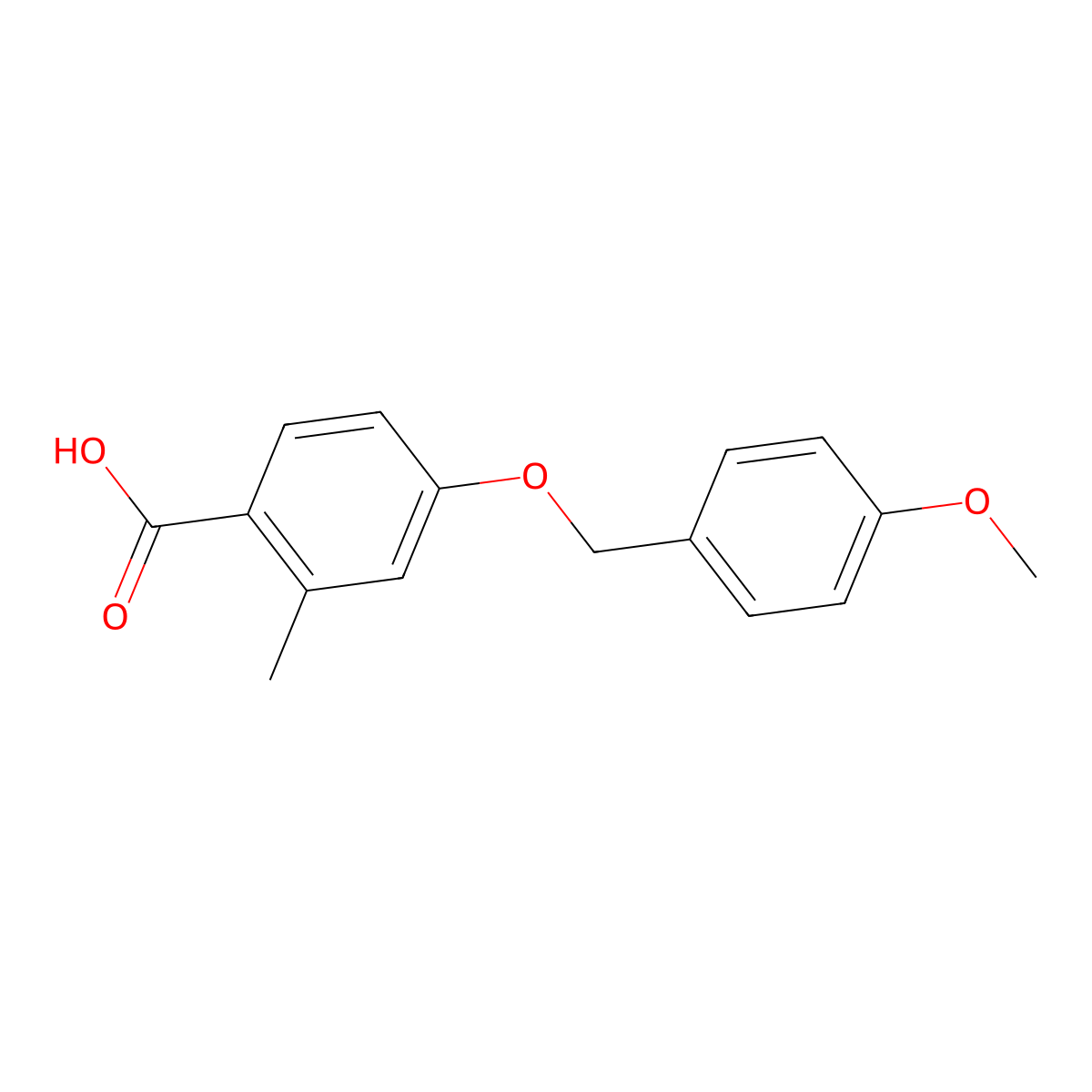 4-[(4-Methoxyphenyl)methoxy]-2-methylbenzoic acid molecular structure, CAS 1537620-78-2
