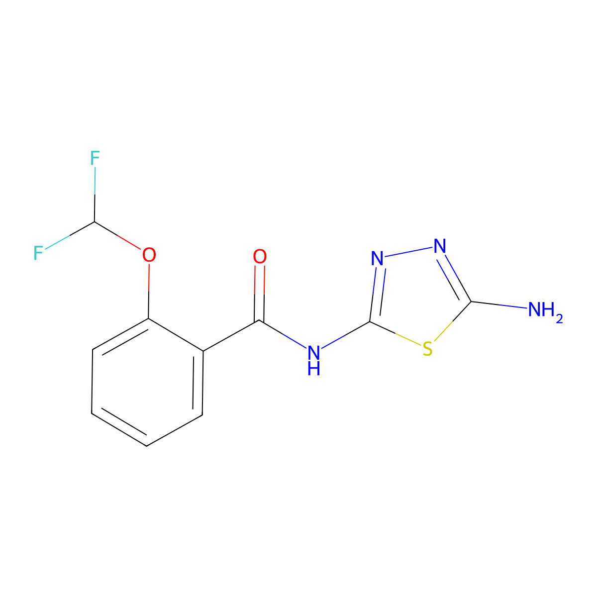 N-(5-Amino-1,3,4-thiadiazol-2-yl)-2-(difluoromethoxy)benzamide molecular structure, CAS 1537626-98-4