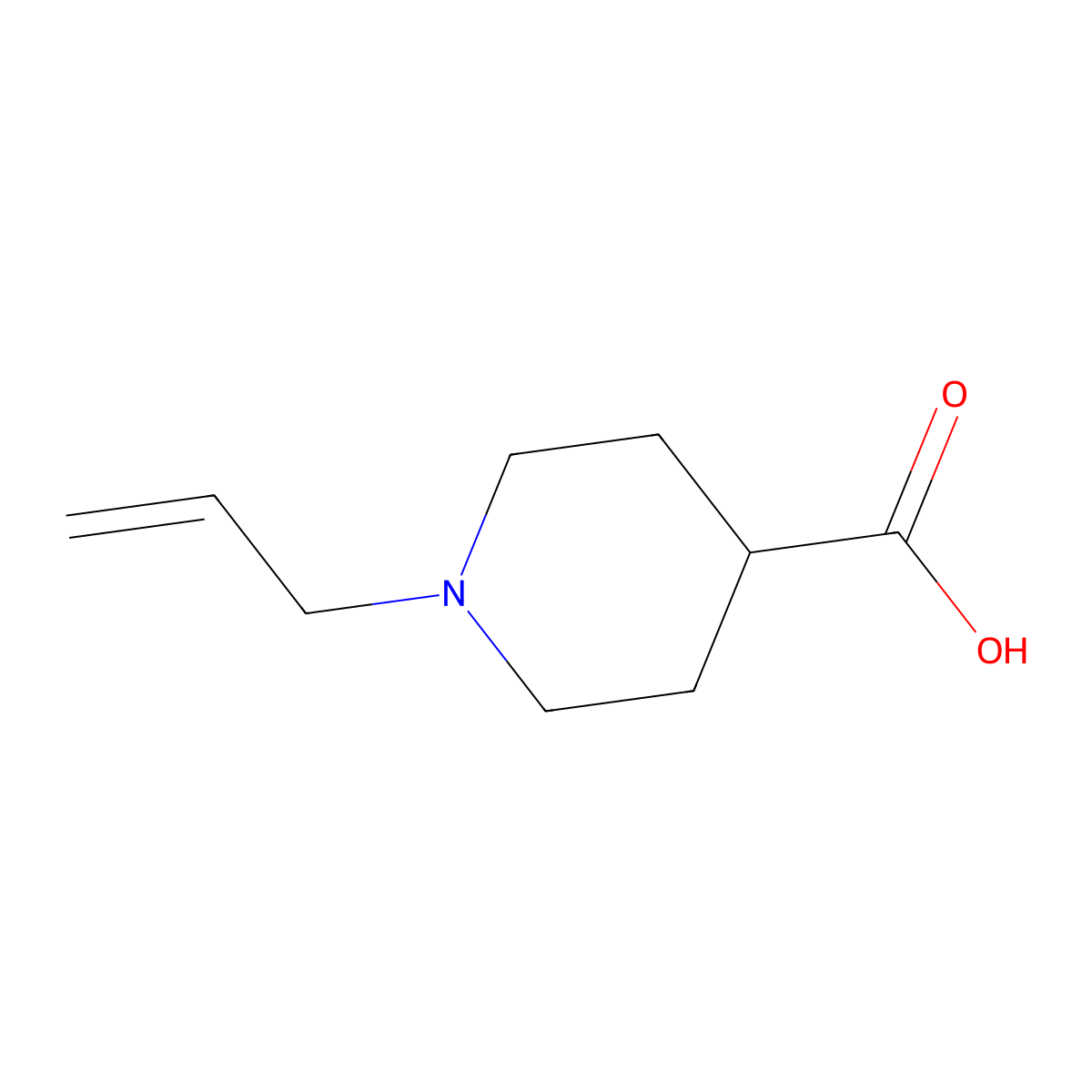 1-Allylpiperidine-4-carboxylic acid molecular structure, CAS 153763-74-7