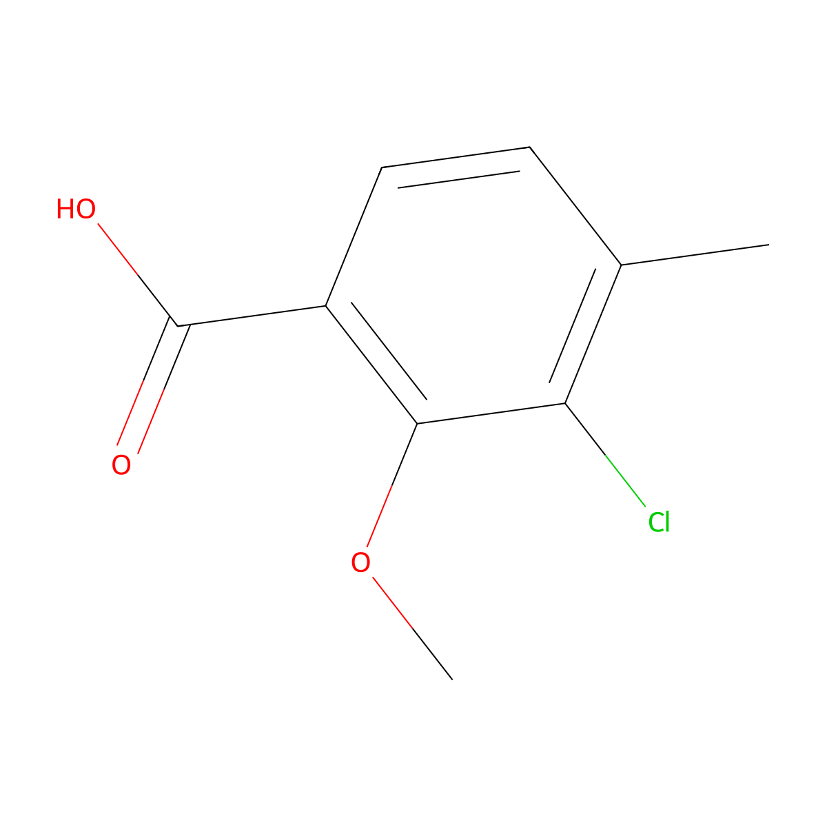 3-Chloro-2-methoxy-4-methylbenzoic acid molecular structure, CAS 1537639-91-0