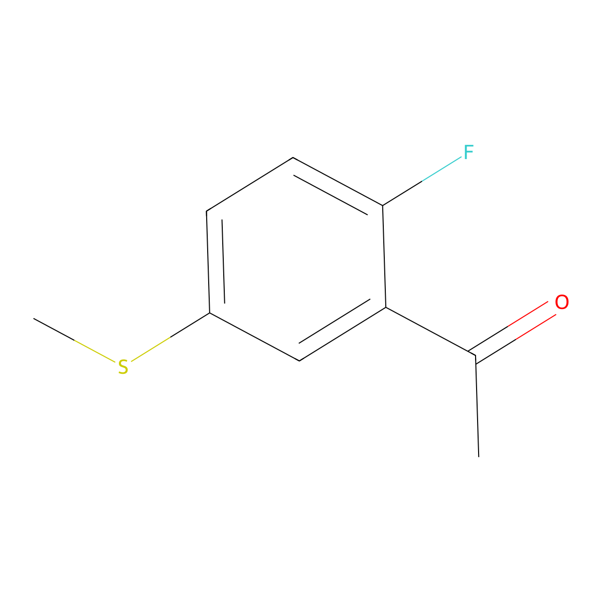 1-(2-Fluoro-5-(methylthio)phenyl)ethanone molecular structure, CAS 1537644-70-4