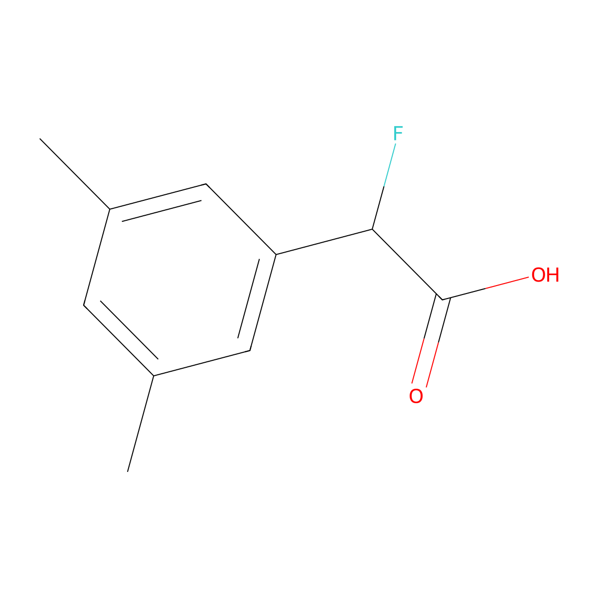 2-(3,5-Dimethylphenyl)-2-fluoroacetic acid molecular structure, CAS 1537649-27-6