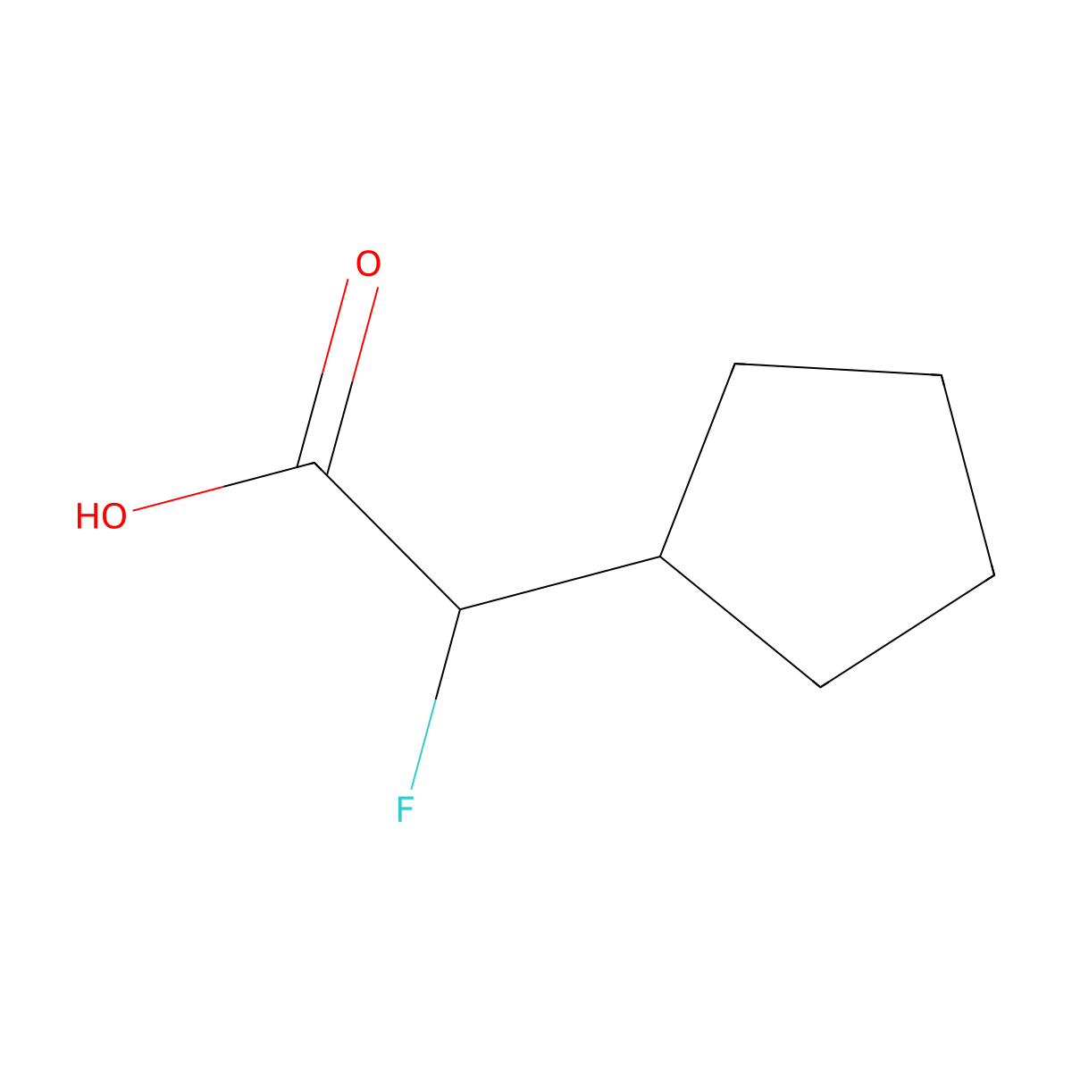 2-Cyclopentyl-2-fluoroacetic acid molecular structure, CAS 1537671-69-4