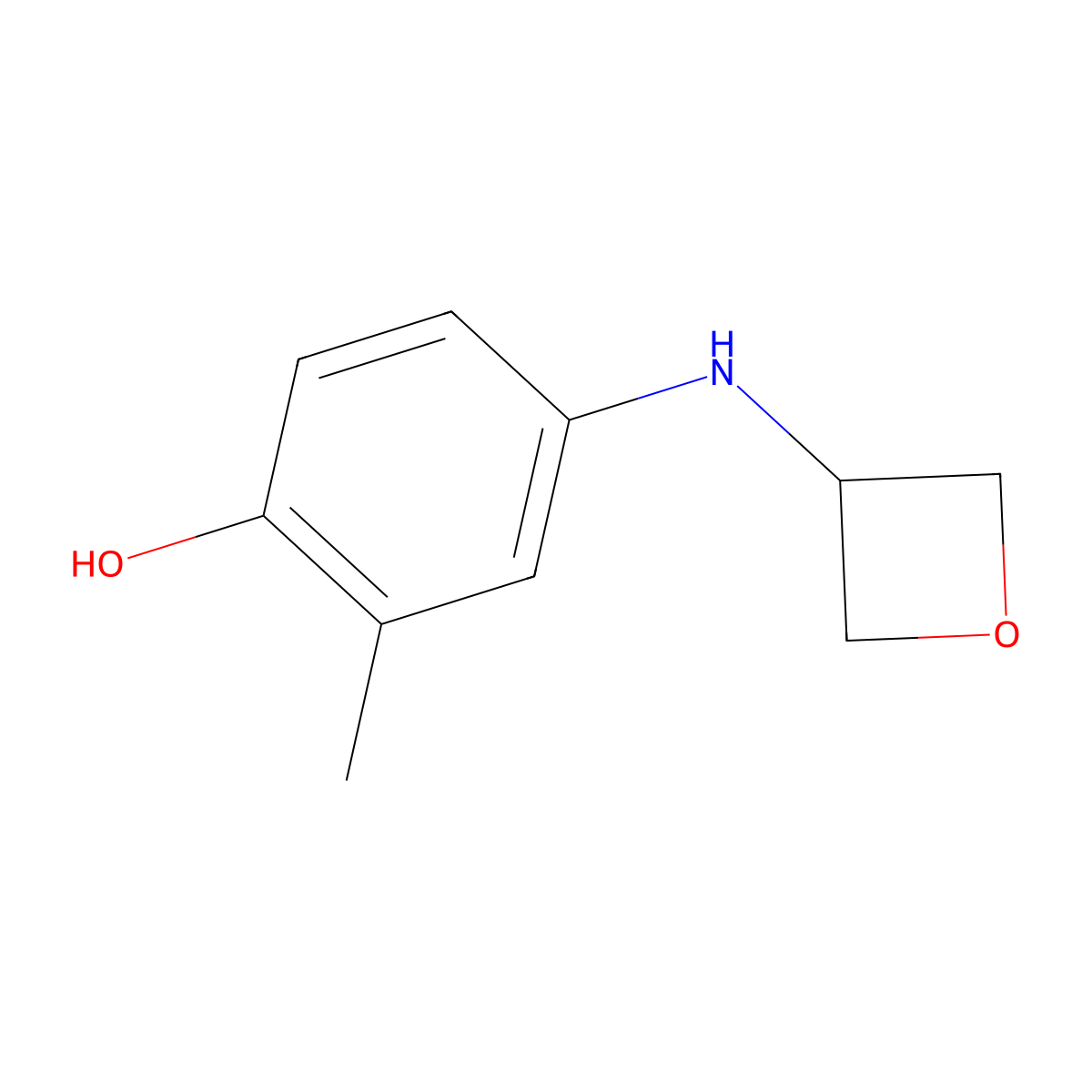 2-Methyl-4-(oxetan-3-ylamino)phenol molecular structure, CAS 1537672-97-1