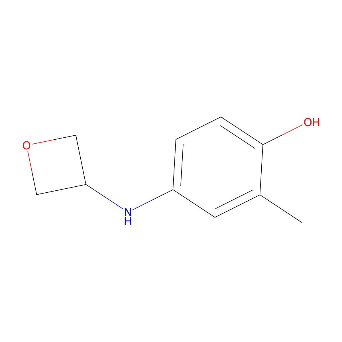 2-Methyl-4-(oxetan-3-ylamino)phenol molecular structure, CAS 1537672-97-1
