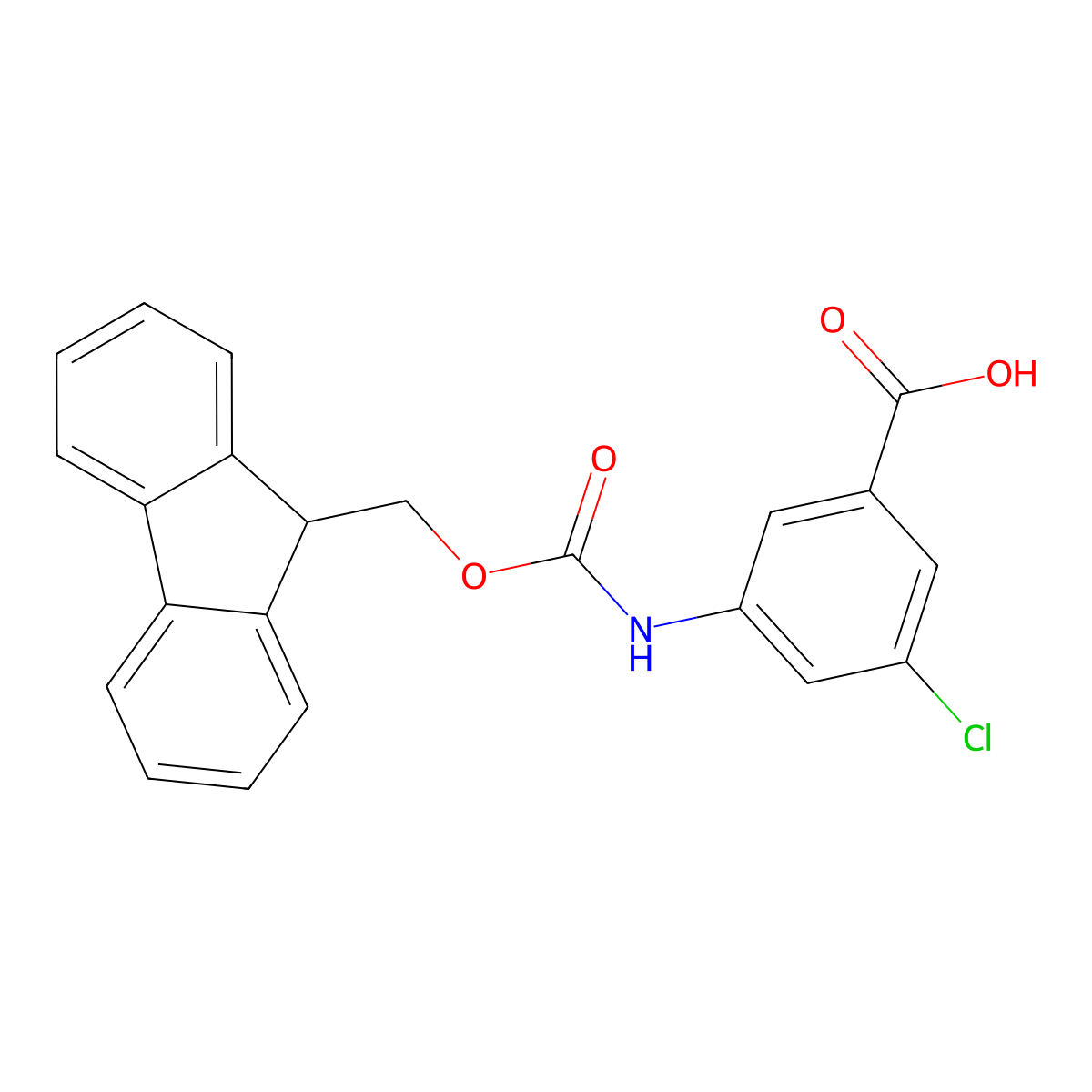 3-chloro-5-({[(9H-fluoren-9-yl)methoxy]carbonyl}amino)benzoic acid molecular structure, CAS 1537677-81-8