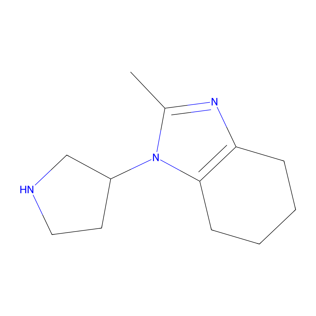2-Methyl-1-(pyrrolidin-3-yl)-4,5,6,7-tetrahydro-1H-1,3-benzodiazole molecular structure, CAS 1537704-46-3